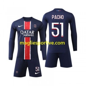 Completo Calcio Paris Saint Germain Pacho 51 Bambino Divisa Prima 2024-2025 ML